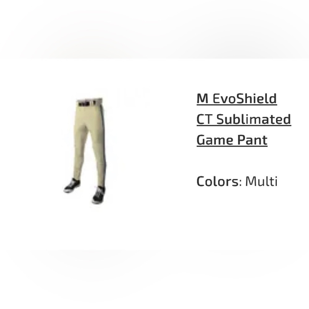 Men’s Baseball Pants
EvoShield CT Sublimated Game Pants - XL